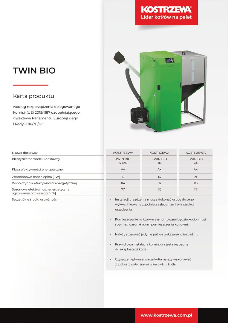 KOSTRZEWA KOCIOŁ TWIN BIO NE 12 KW - BM & Partner